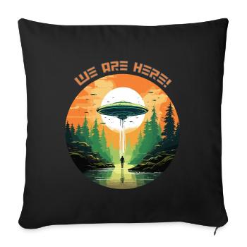 UFOs are here! - Sofa pillowcase 17,3'' x 17,3'' (45 x 45 cm) - black - Front