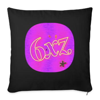 6xz - [Pink] 2023 - Sofakissenbezug 45 x 45 cm - Schwarz - Vorne
