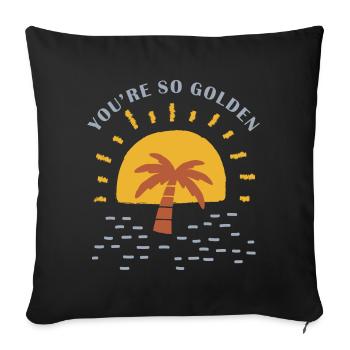 Tu es tellement doré - graphique du désert de soleil - Housse de coussin décorative 45 x 45 cm - noir - Devant