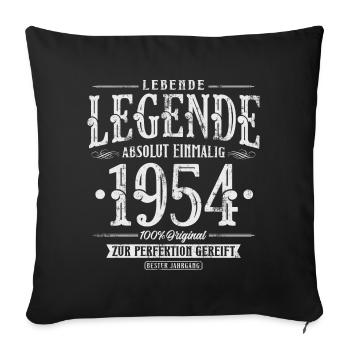 1954 Vintage Cadeau d’anniversaire Légende vivante - Housse de coussin décorative 45 x 45 cm - noir - Devant