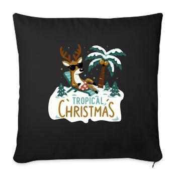 Tropical Christmas - Sofa pillowcase 17,3'' x 17,3'' (45 x 45 cm) - black - Front