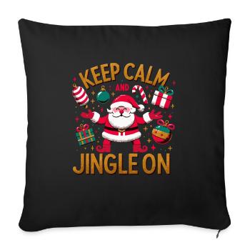 Keep Calm and Jingle On Christmas Design - Sofa pillowcase 17,3'' x 17,3'' (45 x 45 cm) - black - Front