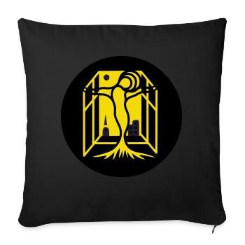 Before morning. A guardian angel guards the city - Sofa pillowcase 17,3'' x 17,3'' (45 x 45 cm) - black - Front