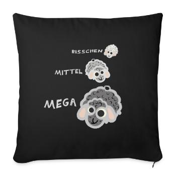 Bisschen Schaf mittel Schaf mega Schaf - Sofakissenbezug 45 x 45 cm - Schwarz - Vorne
