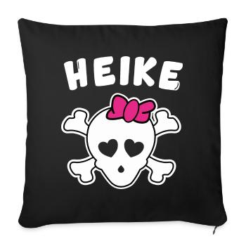 Piratin Heike Design für Mädchen und Frauen - Sofakissenbezug 45 x 45 cm - Schwarz - Vorne