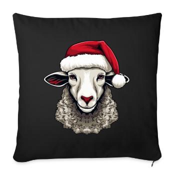 Sheep Christmas Animal Head Lamb - Sofa pillowcase 17,3'' x 17,3'' (45 x 45 cm) - black - Front