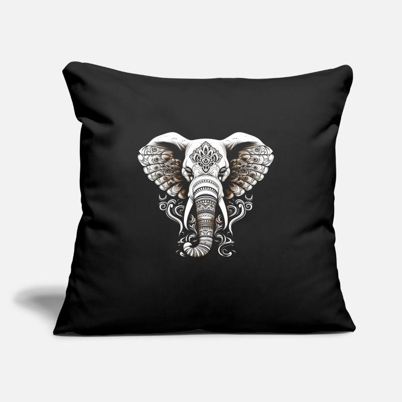 Elephant with African pattern no4 Sofa pillowcase 17,3'' x 17,3'' (45 x 45 cm)