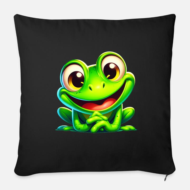 Naughty Frog - Sofa pillowcase 17,3'' x 17,3'' (45 x 45 cm) - black