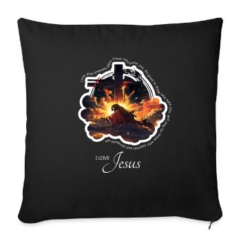 Eternal Jesus: Sacred T-shirt - Sofa pillowcase 17,3'' x 17,3'' (45 x 45 cm) - black - Front