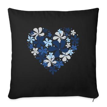 Flower Heart - Sofa pillowcase 17,3'' x 17,3'' (45 x 45 cm) - black - Front