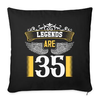 Les légendes ont 35 ans, 35 ans d’anniversaire - Housse de coussin décorative 45 x 45 cm - noir - Devant