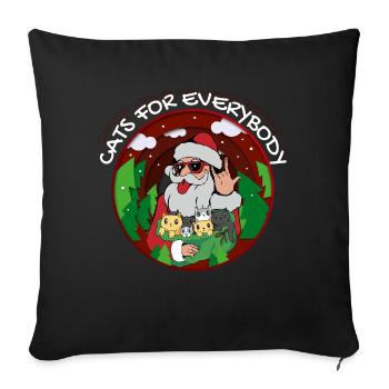 Cats For Everybody Christmas Cat Funny Hippister - Sofa pillowcase 17,3'' x 17,3'' (45 x 45 cm) - black - Front