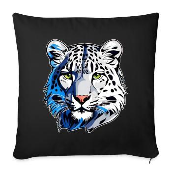 Motif mystique Mystérieux léopard des neiges - Housse de coussin décorative 45 x 45 cm - noir - Devant
