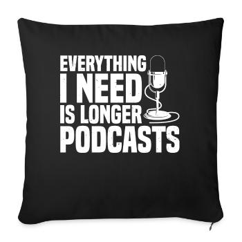 Podcast Podcasting Kit Podcaster Fournitures Podcast - Housse de coussin décorative 45 x 45 cm - noir - Devant