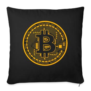 Bitcoin transparent - Sofakissenbezug 45 x 45 cm - Schwarz - Vorne