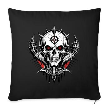 Demon Skull // Demonic Skull FS0164 - Sofa pillowcase 17,3'' x 17,3'' (45 x 45 cm) - black - Front