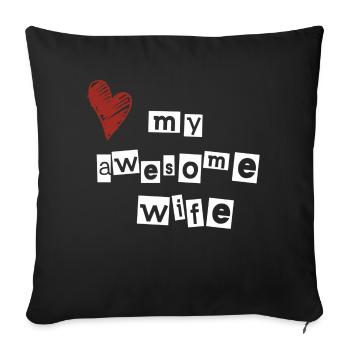 J’aime ma femme géniale - Housse de coussin décorative 45 x 45 cm - noir - Devant