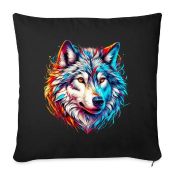 Loup - Housse de coussin décorative 45 x 45 cm - noir - Devant