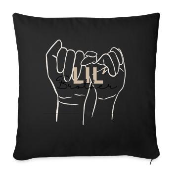Little brother - siblings hand in hand - Sofa pillowcase 17,3'' x 17,3'' (45 x 45 cm) - black - Front