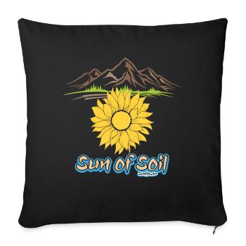 Sunflower - Sun of Soil - Sofa pillowcase 17,3'' x 17,3'' (45 x 45 cm) - black - Front