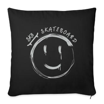 Skateboard Skater Skaten - Sofakissenbezug 45 x 45 cm - Schwarz - Vorne