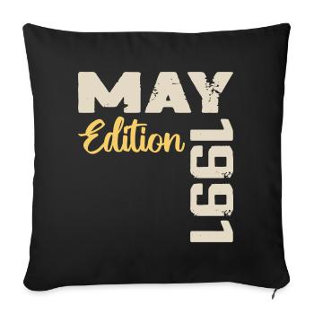 May 1991 Birthday May 1991 Gift May 1991 May - Sofa pillowcase 17,3'' x 17,3'' (45 x 45 cm) - black - Front
