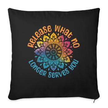 Release - Mandala Yoga Om Meditation Spirituell - Sofakissenbezug 45 x 45 cm - Schwarz - Vorne