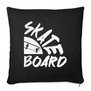 Skateboard Skater Skaten - Sofakissenbezug 45 x 45 cm - Schwarz - Vorne