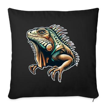 Iguana - Sofa pillowcase 17,3'' x 17,3'' (45 x 45 cm) - black - Front