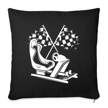 Sim Racing Gaming Flag Icon Racer Logo icon - Sofa pillowcase 17,3'' x 17,3'' (45 x 45 cm) - black - Front