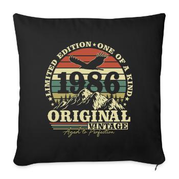 Original 1986 Vintage Vintage Retro Birthday - Sofa pillowcase 17,3'' x 17,3'' (45 x 45 cm) - black - Front