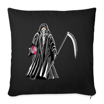 La Faucheuse - Housse de coussin décorative 45 x 45 cm - noir - Devant