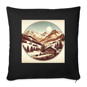 Österreich Winter #1 - Sofakissenbezug 45 x 45 cm - Schwarz - Vorne