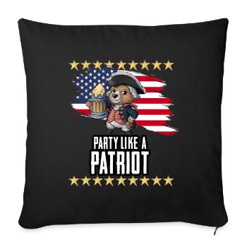Party Like a Patriot George Bear - Sofa pillowcase 17,3'' x 17,3'' (45 x 45 cm) - black - Front