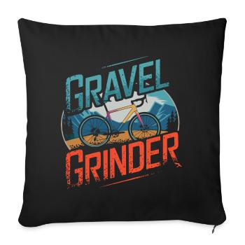 Gravel Grinder Mountain Ride - Sofa pillowcase 17,3'' x 17,3'' (45 x 45 cm) - black - Front