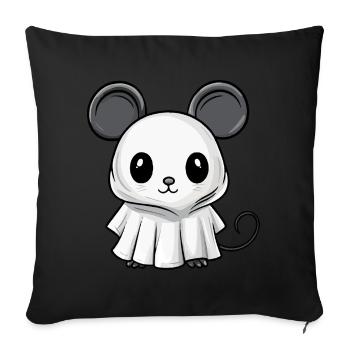 Mouse Halloween Comic Ghost - Sofa pillowcase 17,3'' x 17,3'' (45 x 45 cm) - black - Front