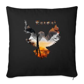 Adler Wildnis - Sofakissenbezug 45 x 45 cm - Schwarz - Vorne