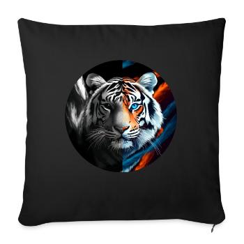 La force sauvage et libre du tigre - Housse de coussin décorative 45 x 45 cm - noir - Devant