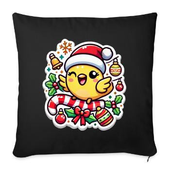 Puce de Canari de Noël - Housse de coussin décorative 45 x 45 cm - noir - Devant