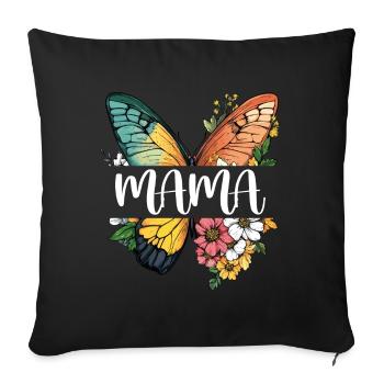 Mom Butterfly Flowers Best Mom Mother's Day - Sofa pillowcase 17,3'' x 17,3'' (45 x 45 cm) - black - Front