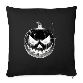 Frissons garantis - Citrouille d'Halloween - Housse de coussin décorative 45 x 45 cm - noir - Devant