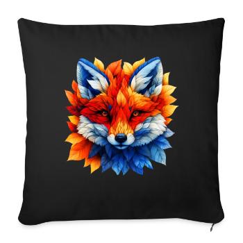 Renard, furtif et élégant - Housse de coussin décorative 45 x 45 cm - noir - Devant