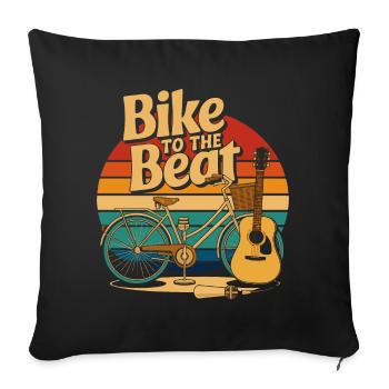 Mit dem Fahrrad zum Beat - Sofakissenbezug 45 x 45 cm - Schwarz - Vorne