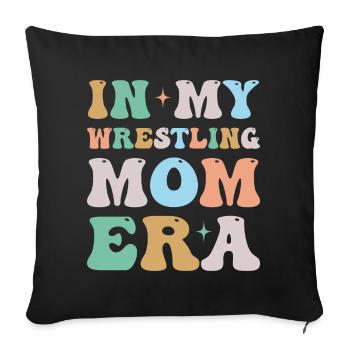 In My Wrestling Mom Era Groovy Retro - Sofa pillowcase 17,3'' x 17,3'' (45 x 45 cm) - black - Front