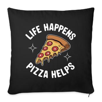 Pizza Italie Restauration rapide - Housse de coussin décorative 45 x 45 cm - noir - Devant