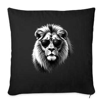 Lion Sunglasses Animal Motif Black White Art - Sofa pillowcase 17,3'' x 17,3'' (45 x 45 cm) - black - Front