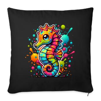 Hippocampe Hippocampe - Housse de coussin décorative 45 x 45 cm - noir - Devant