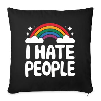 Drôle, sarcasme, humour sarcastique, ironie - Housse de coussin décorative 45 x 45 cm - noir - Devant