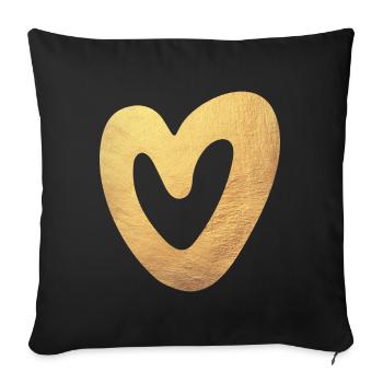 Yoga Coeur Amour Or Noël Symbole Amour Luxe - Housse de coussin décorative 45 x 45 cm - noir - Devant