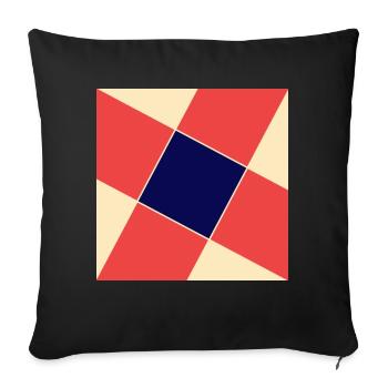 Plusieurs carrés de couleurs différentes - Housse de coussin décorative 45 x 45 cm - noir - Devant